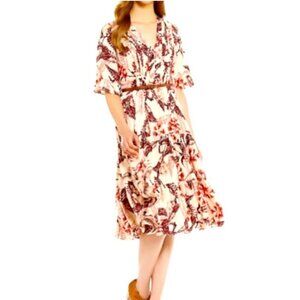 Chemieux SZ 10 Pink Floral Dress Boho Ranch Prairie Vintage Cottage